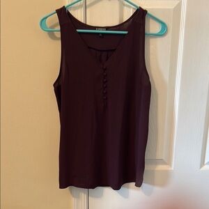 Express Red Fitted Sleeveless Tank Top